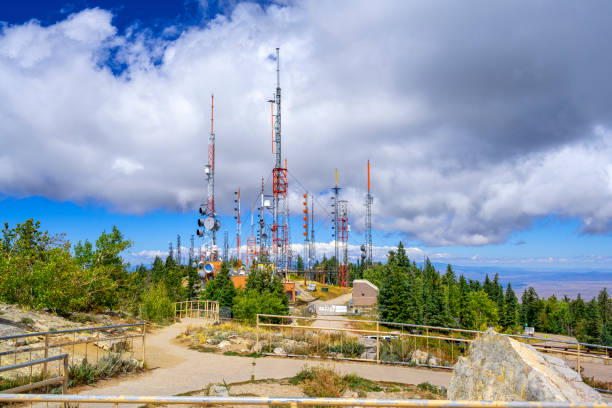 Lots of communication antennas. Location is the top of Sandia Crest near Albuquerque, New Mexico