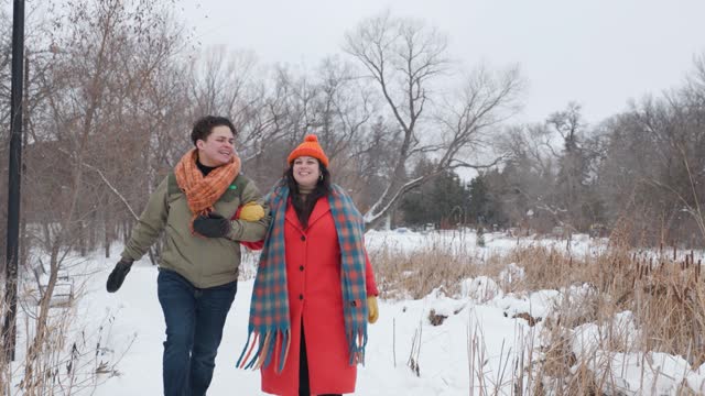 Forest Stroll: Trans Man and Gender Fluid Partner's Hand-in-Hand Journey
