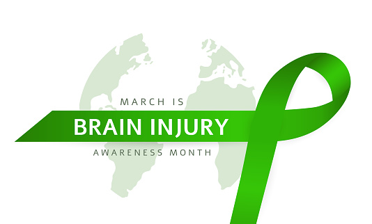 Brain Injury Awareness Month poster, card, March. Vector illustration
