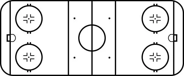 Vector illustration of Hockey court