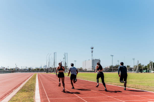 istock Athletes running on track and field stadium 2011063709