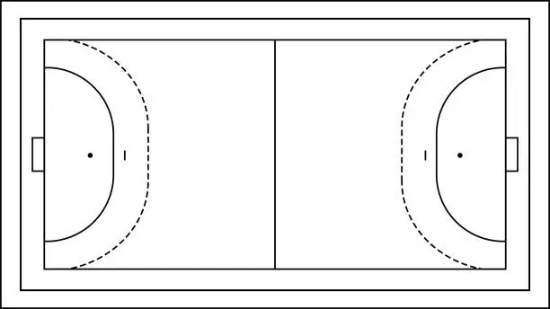 Vector illustration of Handball court