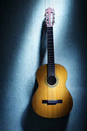 Acoustic guitar. Classical musical instrument