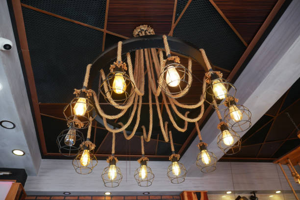 istock Vintage rope chandelier light on the wall 2011160447