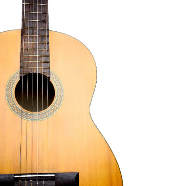 Acoustic guitar. Photo with clipping path.