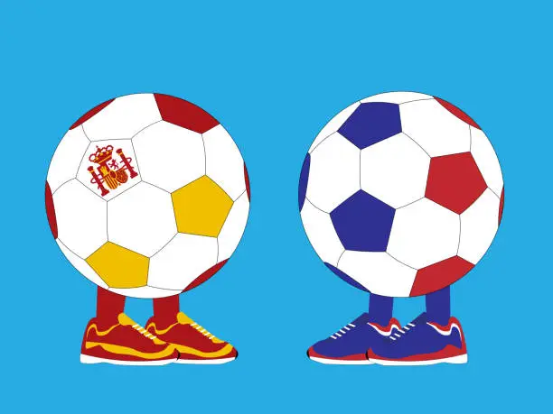 Vector illustration of Spain vs France