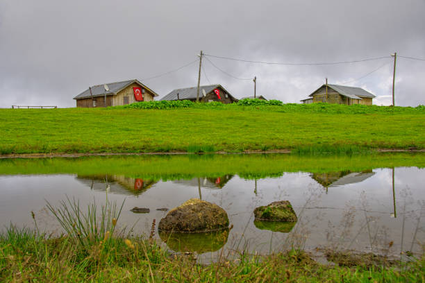 Pond and wonderful nature view on the plateau