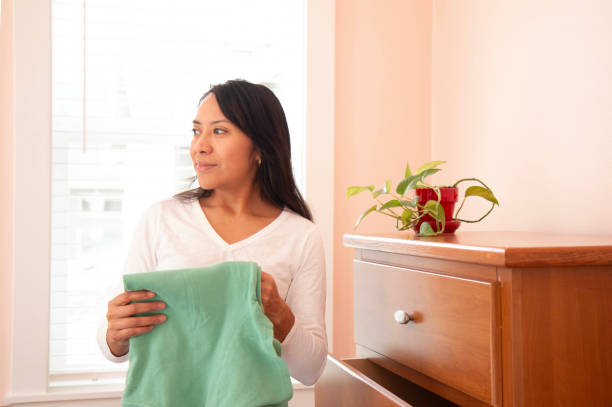 Hispanic woman relaxing at home