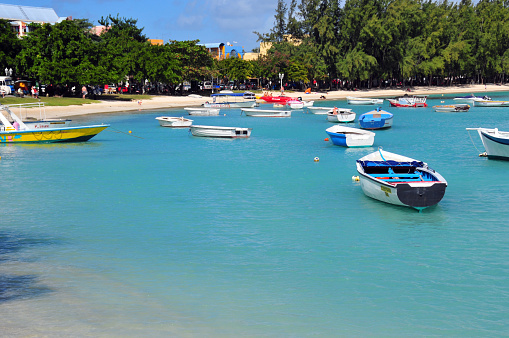 Grand Baie, Rivière du Rempart District, Mauritius: a center of beach tourism on the north coast of Mauritius, home to luxury properties, as well as famous hotels, restaurants and night bars, departure point for deep sea excursions for fishing or diving, as well as to the Flat Island, Round Island and Snake Island.