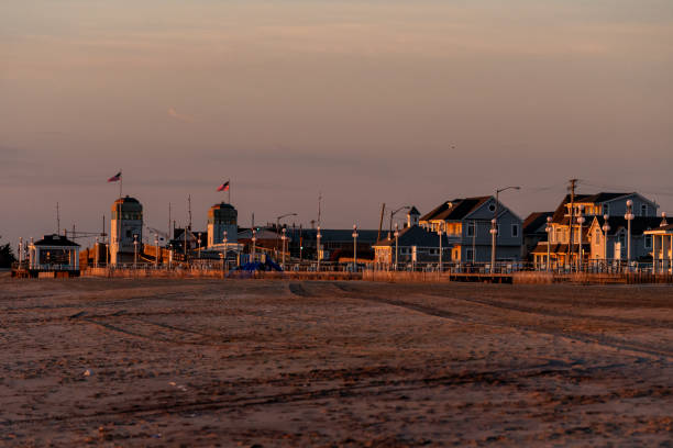istock Golden hour view of Ocean Front Homes 2011307394