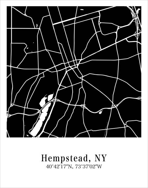 Hempstead City Map Travel Poster Vector With Coordinates Hempstead City Map Travel Poster Vector With Coordinates Hempstead New York The 