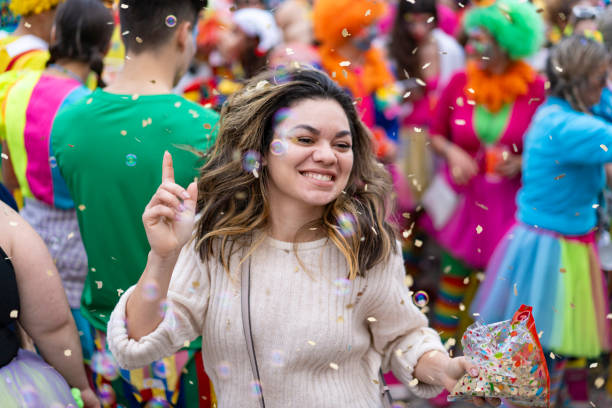 istock Woman dancing at European carnival 2011374876
