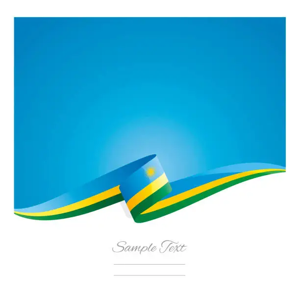 Vector illustration of New abstract color background Rwanda flag ribbon vector