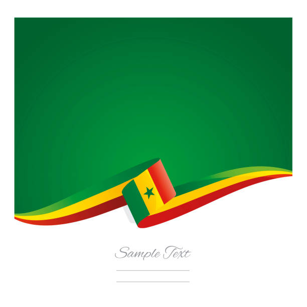 neuer abstrakter farbhintergrund senegal-flagge band vektor - senegal africa vector illustration and painting stock-grafiken, -clipart, -cartoons und -symbole