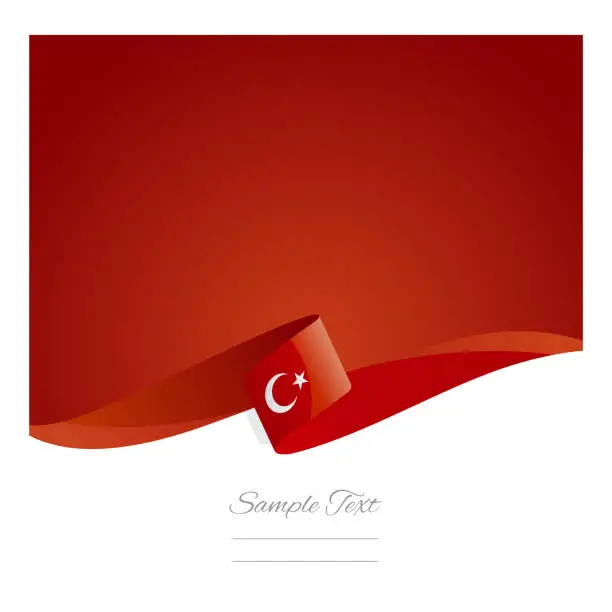 Vector illustration of New abstract color background Türkiye flag ribbon vector