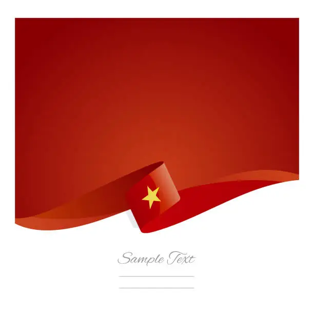 Vector illustration of New abstract color background Vietnam flag ribbon vector