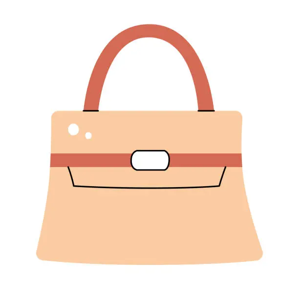 Vector illustration of Beige brown purse handbag