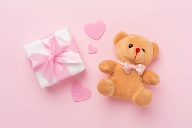 istock Valentines day composition with gifts on color background, top view. 2011401598