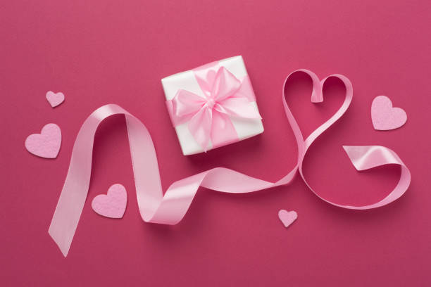 istock Valentines day composition with gifts on color background, top view. 2011401605