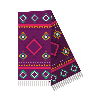 mexico sarape cloth purple vector isolated