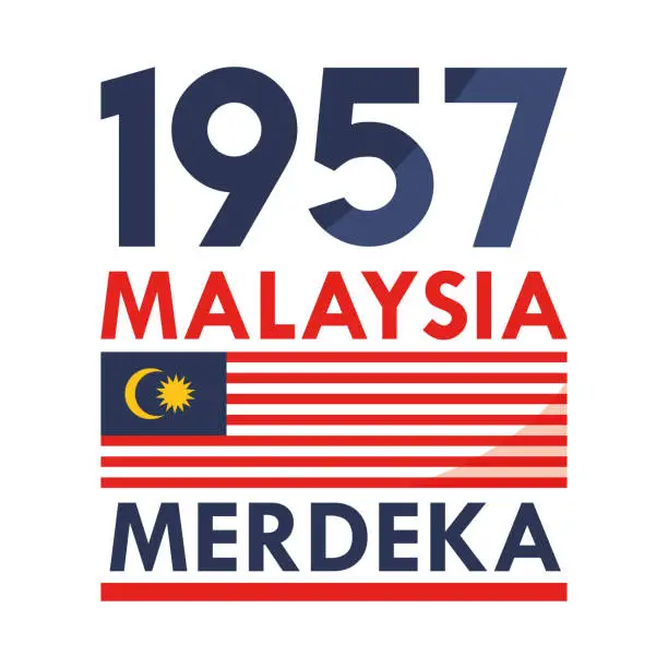 Vector illustration of independence day 1957 malaysia