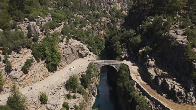 arch bridge over the Koprucay river gorge in Koprulu national Park in Turkey.