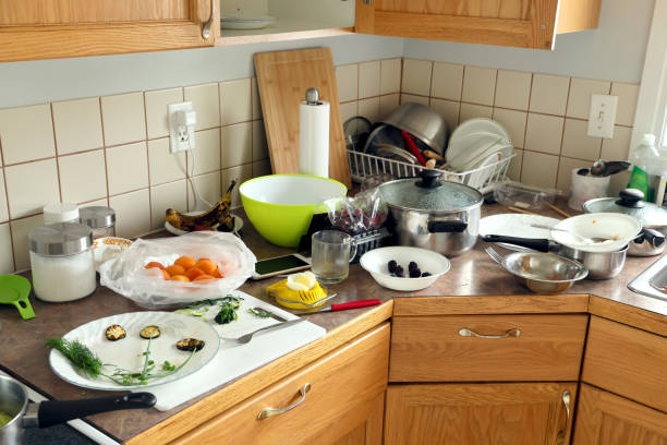 istock Kitchen mess with dirty utensils and food 2011547462