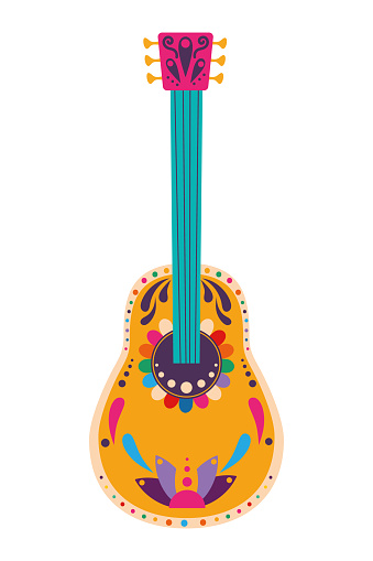 guitar mexican instrument icon isolated