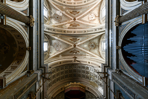 Milan, Italy - Aug 4, 2022: Basilica di Santo Stefano Maggiore in Milan, Italy.