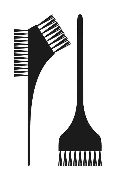 Vector illustration of Hair Dye Brushes Silhouette - Cut Out Vector Icons
