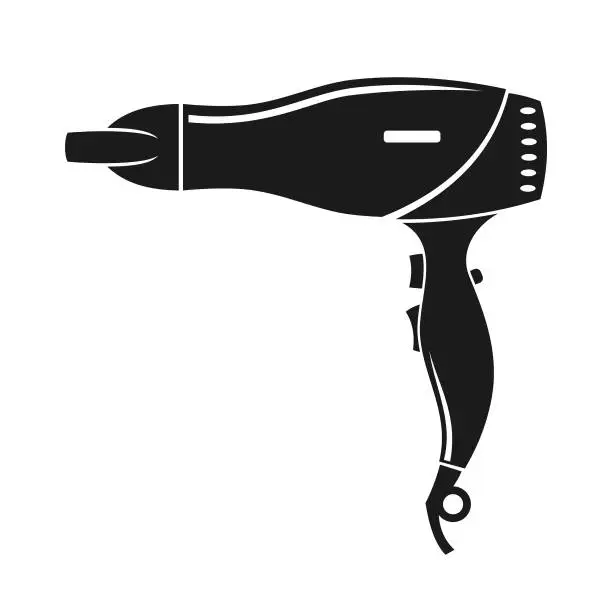 Vector illustration of Hair Dryer, Blow Dryer, Dryer, Hair Styler - Cut Out Vector Silhouette