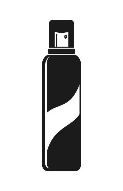 Vector illustration of Hairspray, Deodorant, Spray Bottle Silhouette - Cut Out Vector Icon