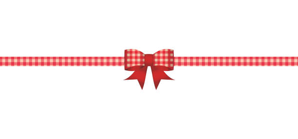 istock Clip art of red plaid ribbon frame 2011681198