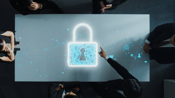 istock Group of skilled business people discuss about network security. Directorate. 2011722400