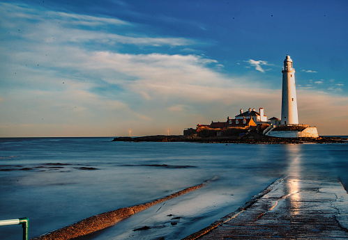 The lighthouse on St. Mary's Island, Whitley Bay