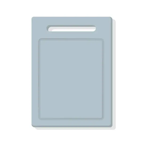 Vector illustration of Kitchenware rectangle plastic cutting board cartoon illustration