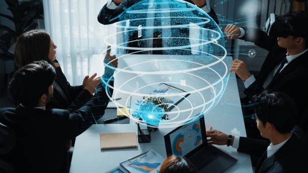 istock Project manager using VR glass to connect with global connection. Directorate. 2011816950