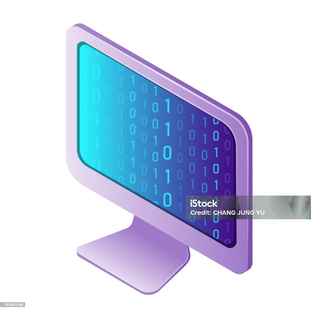 Isometric Illustration Web Computer Technology Symbol Desktop Stock ...