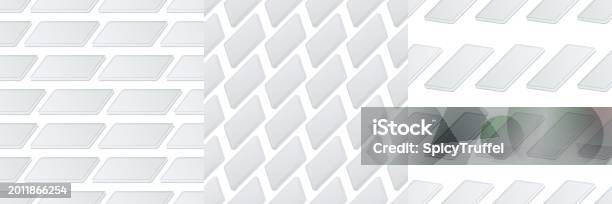 Display Mobile Pattern 3d Mobile Phone Seamless Patterns Smart Screen On Blank Clay App Design ...