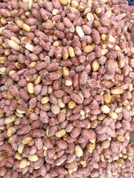 Close up pile of peanuts