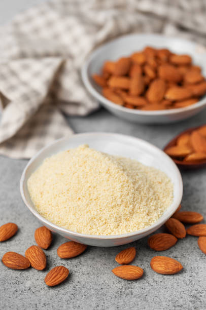 istock Fresh almond flour in a  bowl and almonds 2011946003