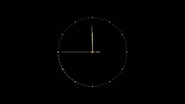 Clock Counting Down 24 Hour Day Fast Speed. Clock with moving arrows. Clock time lapse animation with alpha channel
