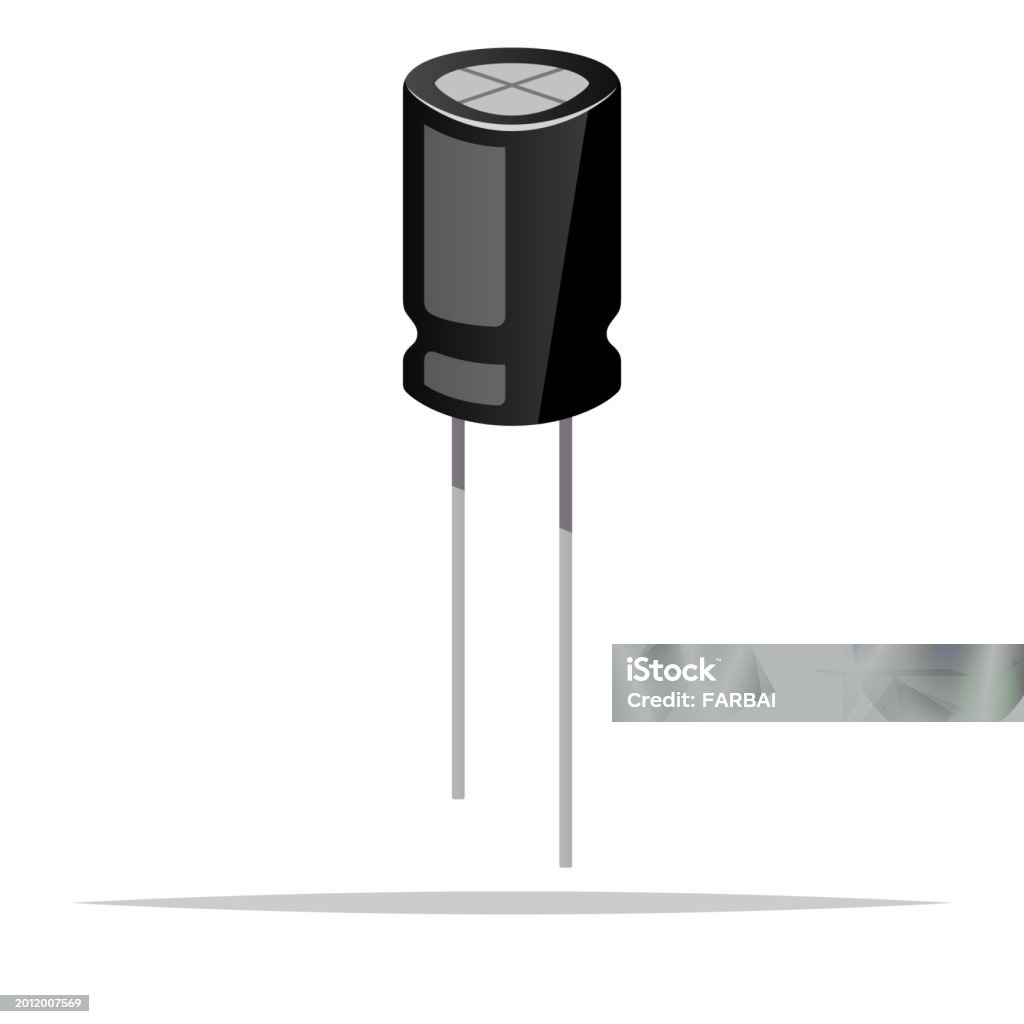 Cpacitor Component Image Electrolytic Capacitor Component Part Vector Isolated Stock ...