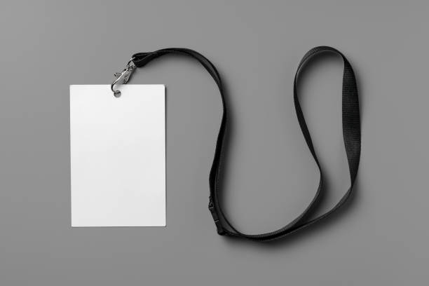 istock Blank nametag on gray background copy space 2012044627