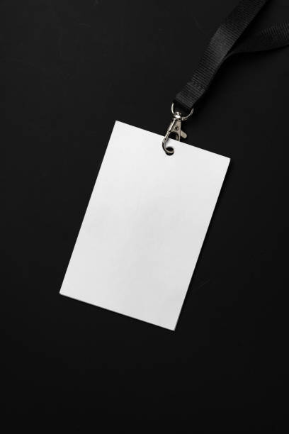 istock Blank badge mockup on black background copy space 2012050122