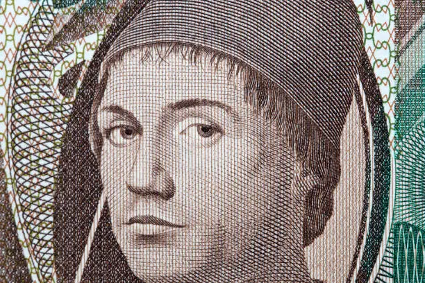 Photo of Antonello da Messina a closeup portrait from Italian money
