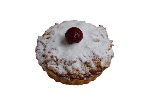 cherry tart, isolated on white