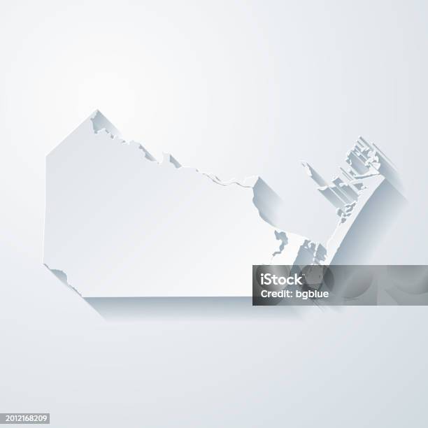 Ilustración de Condado De Nueces Texas Mapa Con Efecto De Corte De