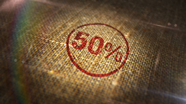 istock 50% 50 percent stamp and stamping 2012171370