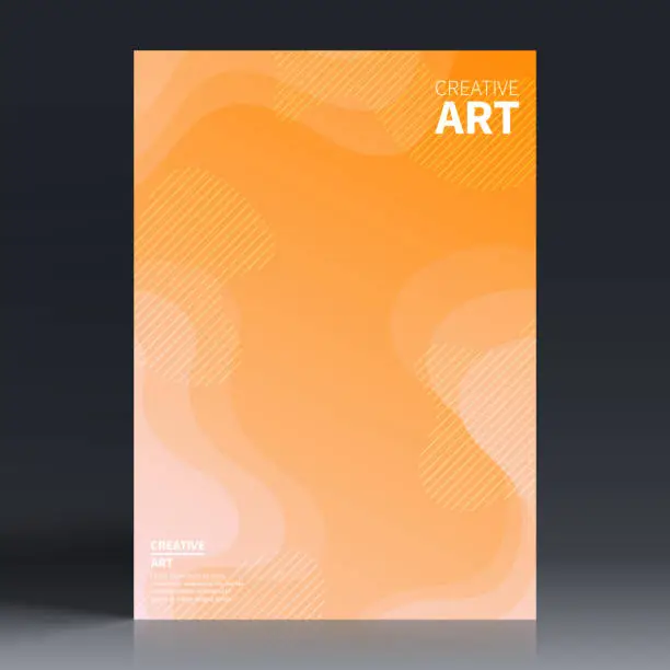 Vector illustration of Brochure template layout, Orange cover design, business annual report, flyer, magazine